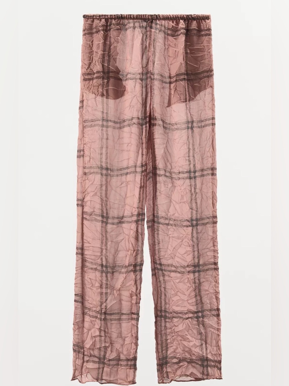 Zara semi-sheer wrinkle effect pants